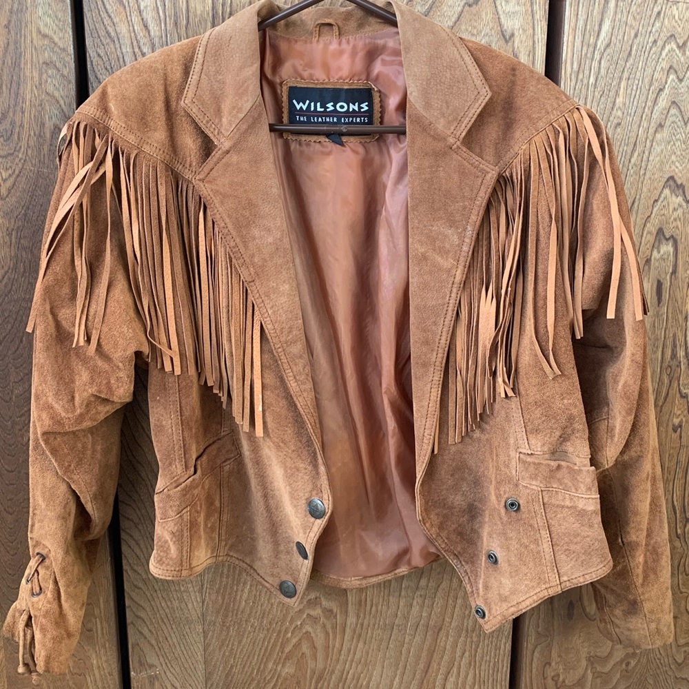 Vintage suede fringe jacket